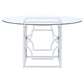 Starlight Round Glass Top Dining Table Clear and Chrome