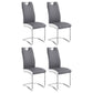 Silla de comedor tapizada Brooklyn gris (juego de 4)