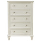Juego de dormitorio Sandy Beach de 5 piezas tamaño Queen en color crema y blanco
