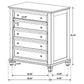 Juego de dormitorio Sandy Beach de 5 piezas tamaño Queen en color crema y blanco