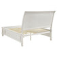 Cama Queen con paneles de almacenamiento Sandy Beach Wood en color crema y blanco