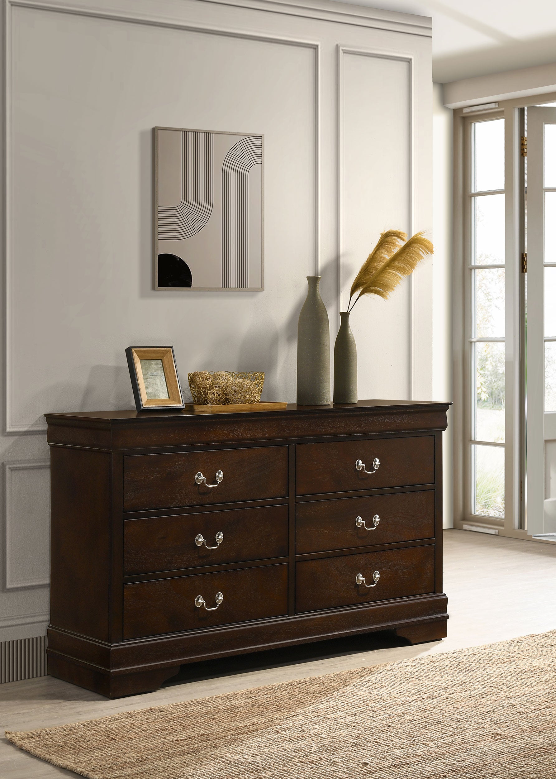 Louis Philippe 6-Drawer Dresser Cappuccino - Dresser (Cappuccino) Louis Philippe 6-Drawer Dresser Cappuccino - Dresser (Cappuccino)