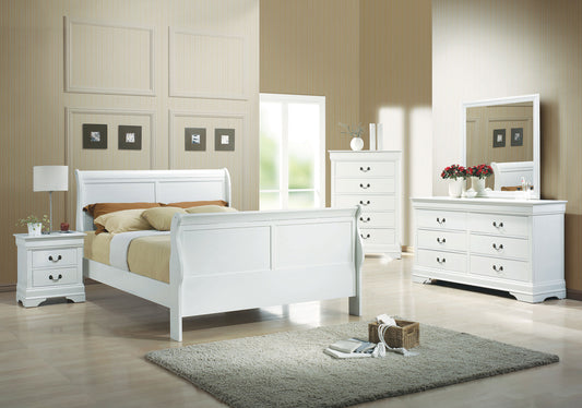 Louis Philippe 5-piece Queen Bedroom Set White