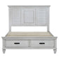 Franco Wood Queen Storage Panel Bed Distressed White