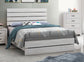 Cama Queen con paneles de madera Brantford en blanco costero