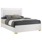 Cama Marceline Wood Queen con panel LED blanco
