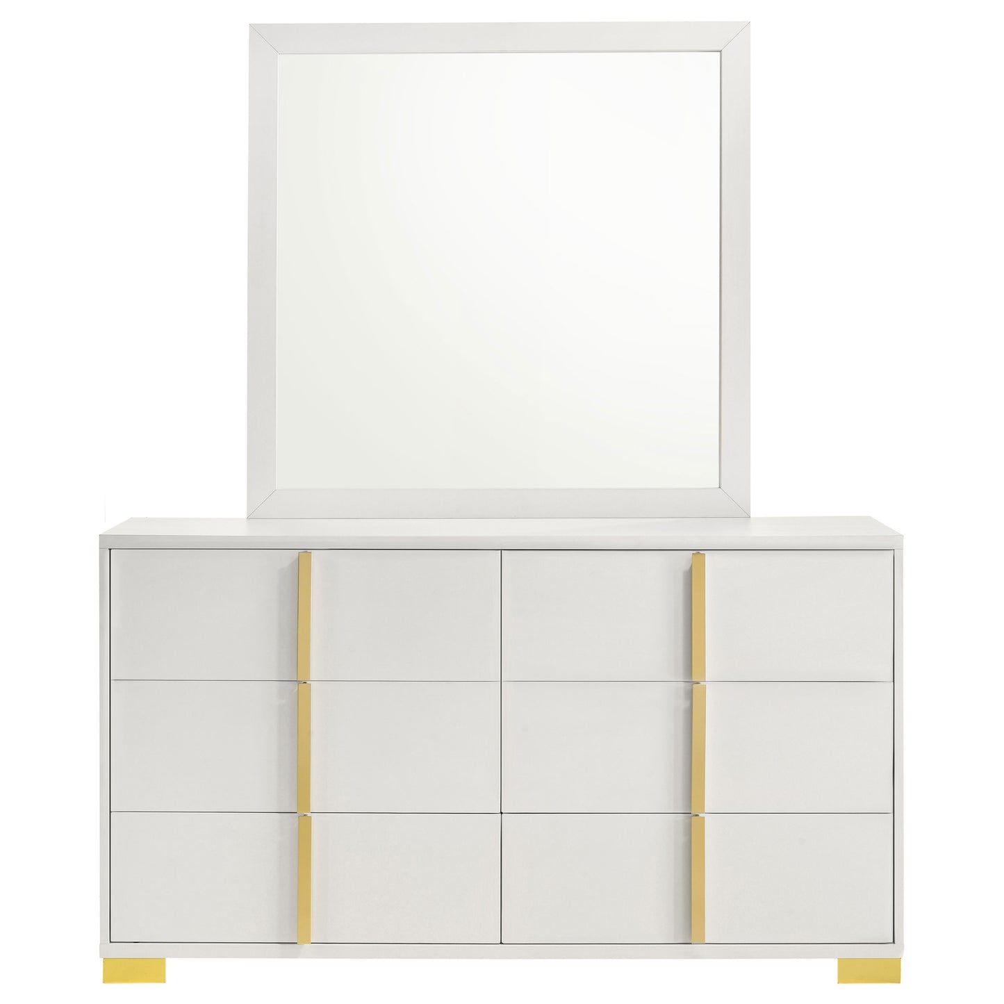 Marceline 6-drawer Dresser with Mirror White