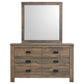Frederick 6-drawer Dresser with Mirror Weathered Oak
