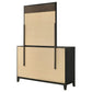 Valencia 6-drawer Dresser with Mirror Light Brown and Black