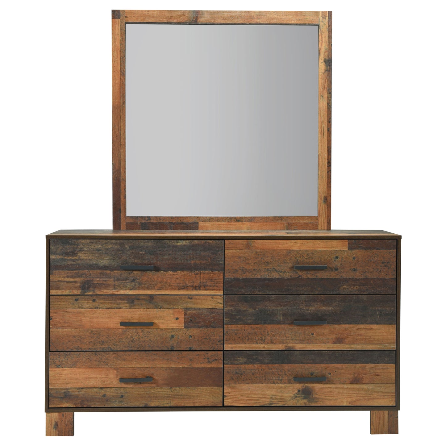 Sidney 6-drawer Dresser with Mirror Rustic Pine