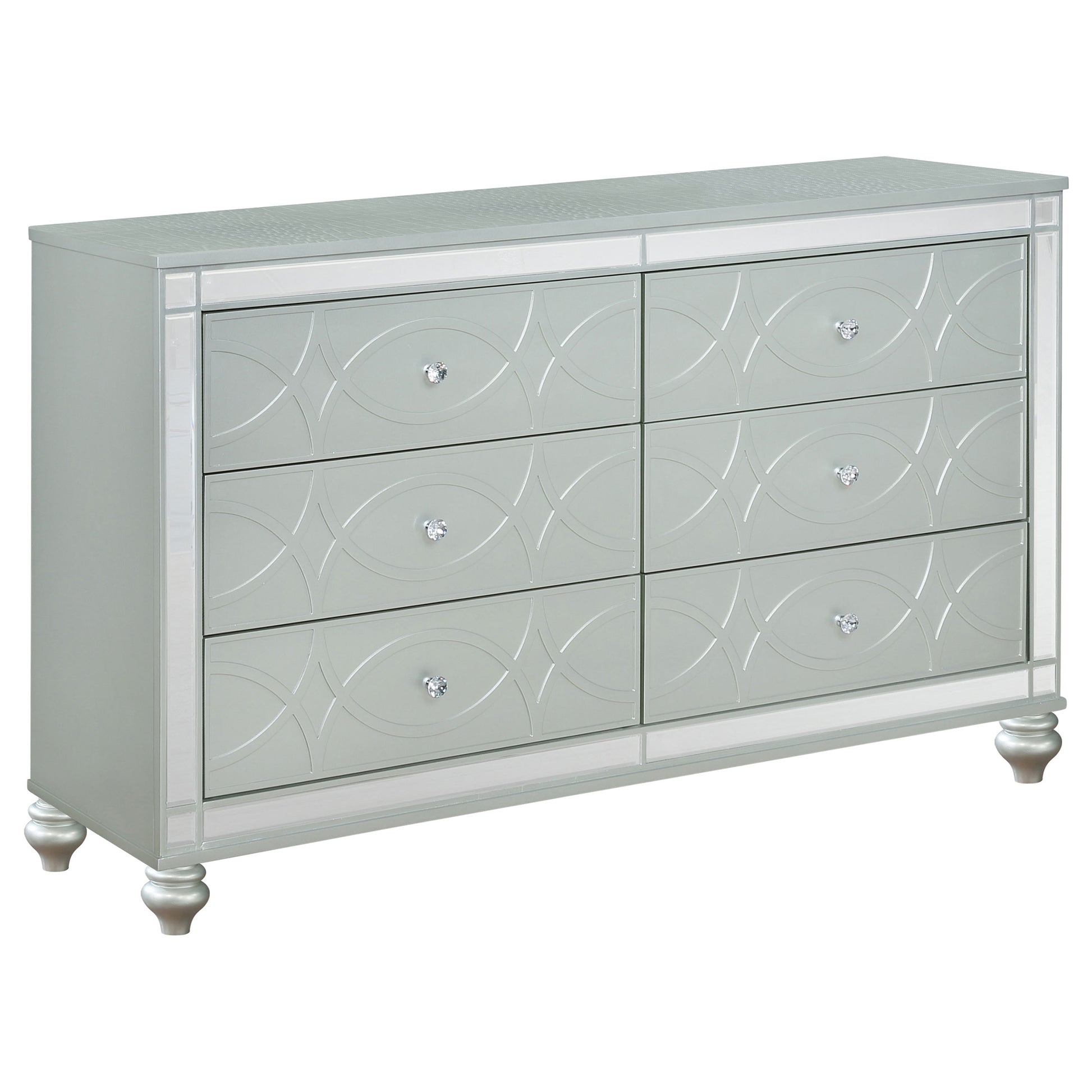 Gunnison 6-Drawer Dresser Silver Metallic Gunnison 6-Drawer Dresser Silver Metallic
