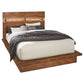 Cama Queen con paneles Winslow Wood en tonos nogal ahumado y grano de café