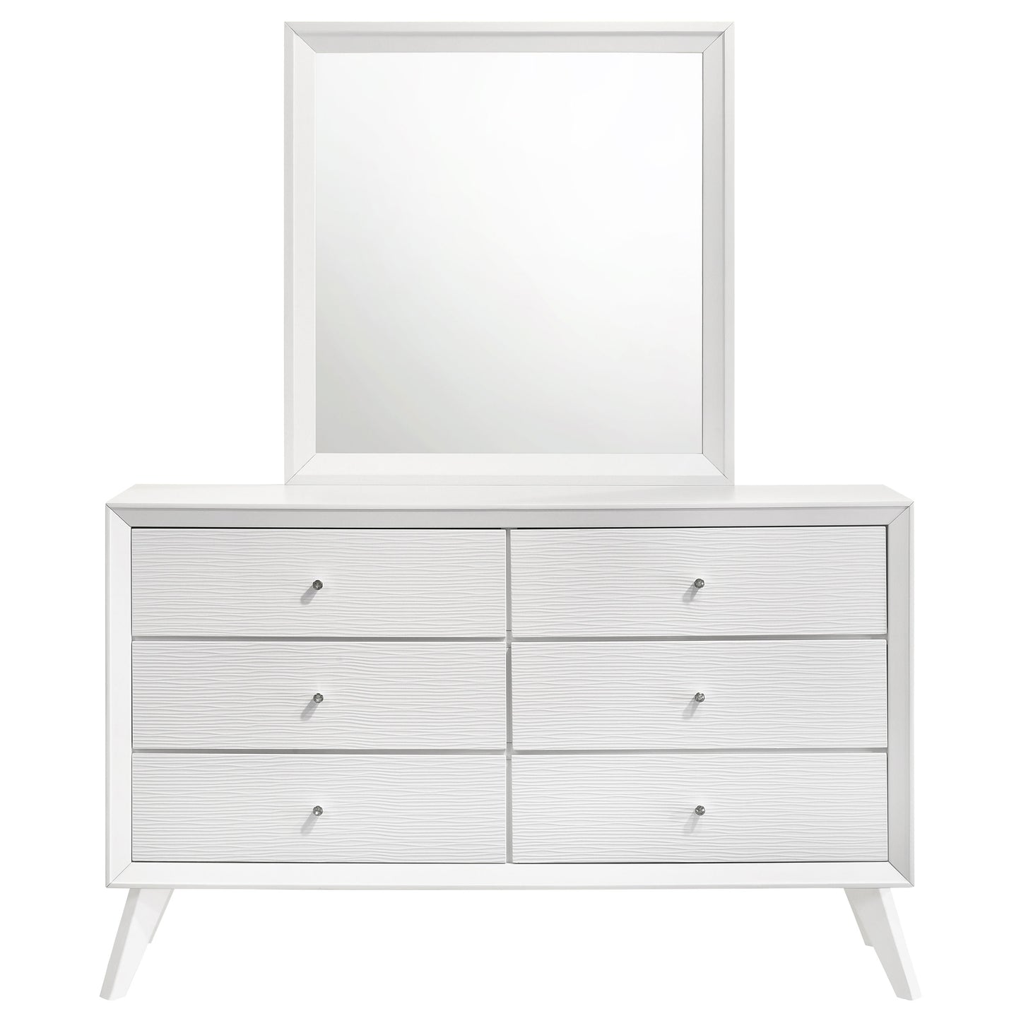 Janelle 6-drawer Dresser with Mirror White