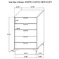 Cómoda de dormitorio Kendall de 5 cajones en blanco