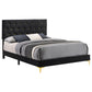 Cama tapizada Kendall Eastern King con paneles en color negro