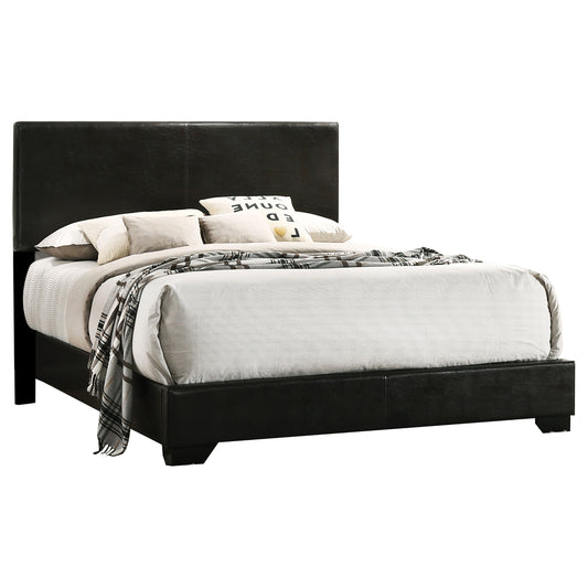Conner Upholstered Queen Panel Bed Black