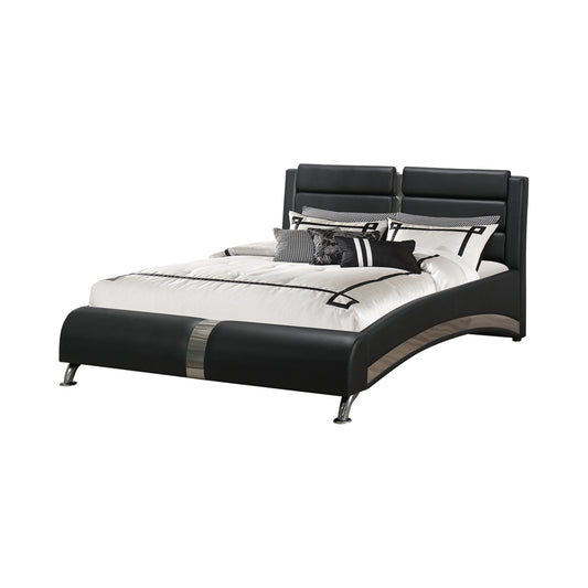 Jeremaine Upholstered Queen Sleigh Bed Black