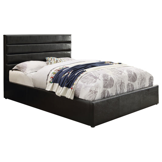 Riverbend Upholstered Full Storage Panel Bed Black
