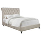 Cama Devon de 57 pulgadas tapizada con paneles completos en beige