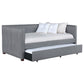 Sofá cama individual tapizado Brodie con cama nido en gris