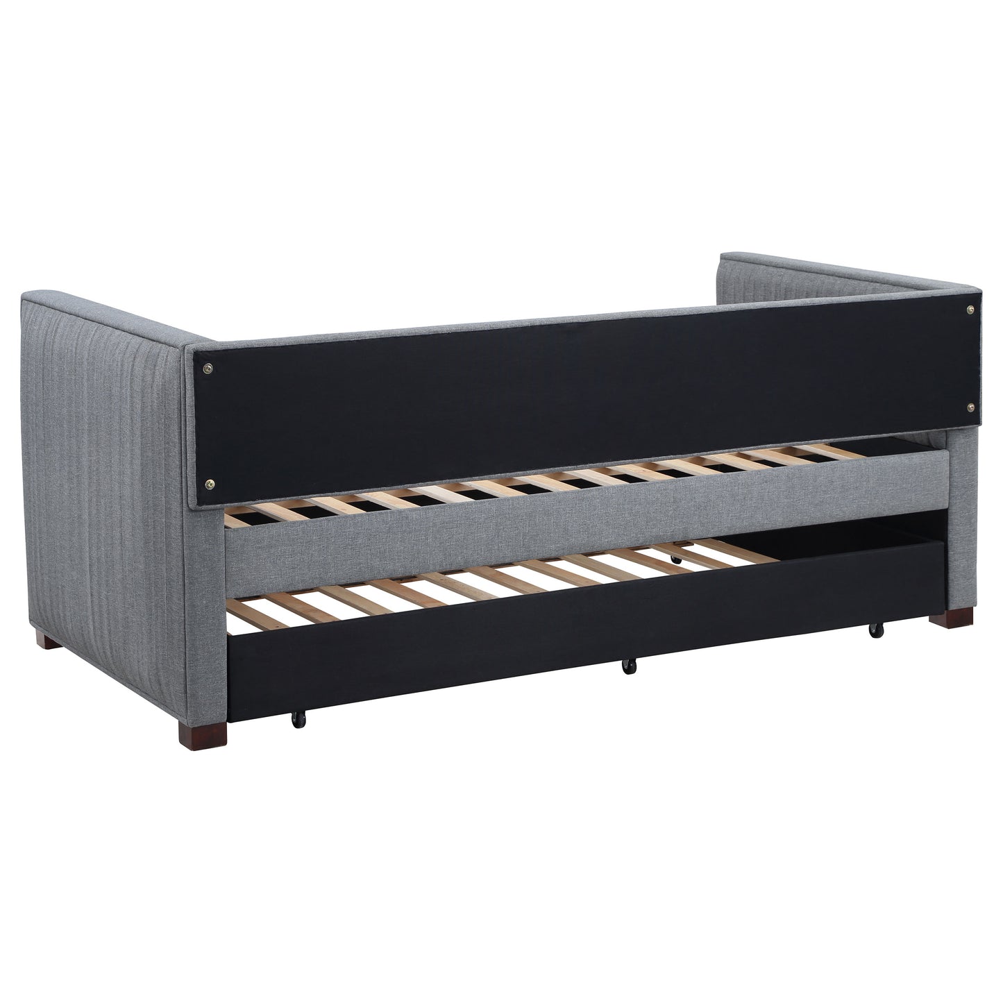 Sofá cama individual tapizado Brodie con cama nido en gris