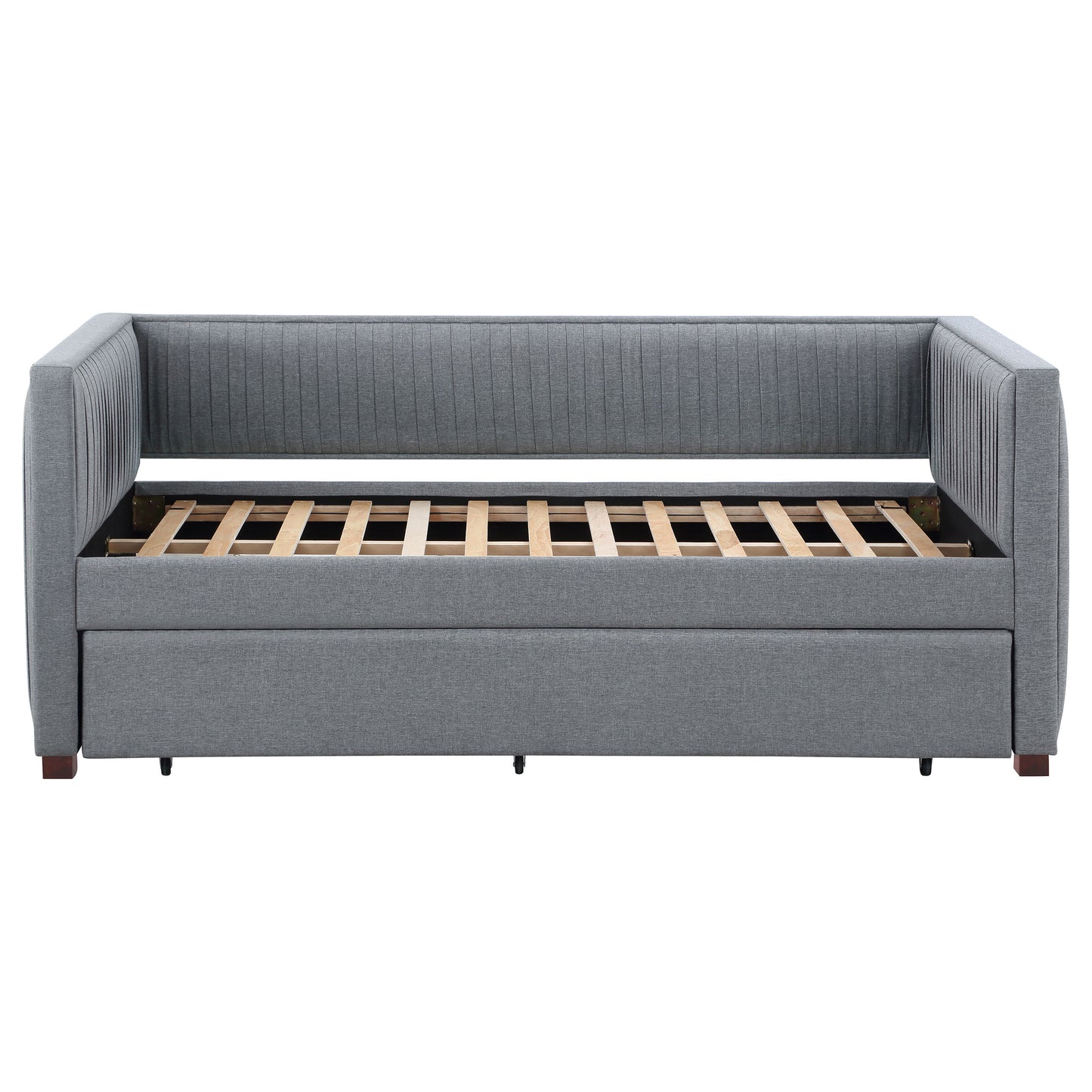 Sofá cama individual tapizado Brodie con cama nido en gris