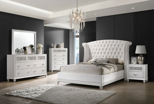 Barzini 5-piece California King Bedroom Set White