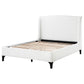 Cama Mosby tapizada Eastern King con respaldo de alas, color nieve