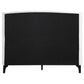Cama Queen Mosby tapizada con respaldo alto, color nieve