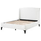 Cama Queen Mosby tapizada con respaldo alto, color nieve