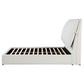 Cama Queen tapizada Gwendoline con paneles blancos