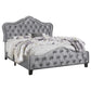 Cama tapizada California King Bella con paneles en gris