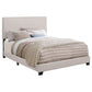 Cama Boyd tapizada de paneles completos color marfil