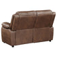 Loveseat Ellington tapizado con brazos acolchados, marrón oscuro
