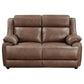 Loveseat Ellington tapizado con brazos acolchados, marrón oscuro