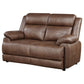 Loveseat Ellington tapizado con brazos acolchados, marrón oscuro