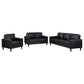 Conjunto de sofá tapizado Ruth de 3 piezas con brazos, color negro