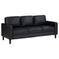 Conjunto de sofá tapizado Ruth de 3 piezas con brazos, color negro