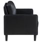 Conjunto de sofá tapizado Ruth de 3 piezas con brazos, color negro