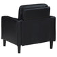 Conjunto de sofá tapizado Ruth de 3 piezas con brazos, color negro