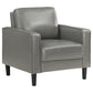 Sillón tapizado Ruth con brazos, color gris