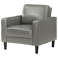 Sillón tapizado Ruth con brazos, color gris