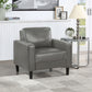 Sillón tapizado Ruth con brazos, color gris