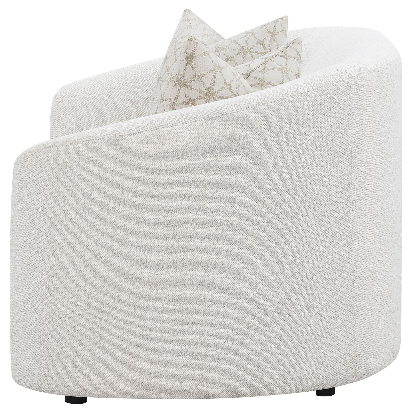 Loveseat Rainn Boucle tapizado con brazos inclinados color Latte