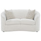 Loveseat Rainn Boucle tapizado con brazos inclinados color Latte