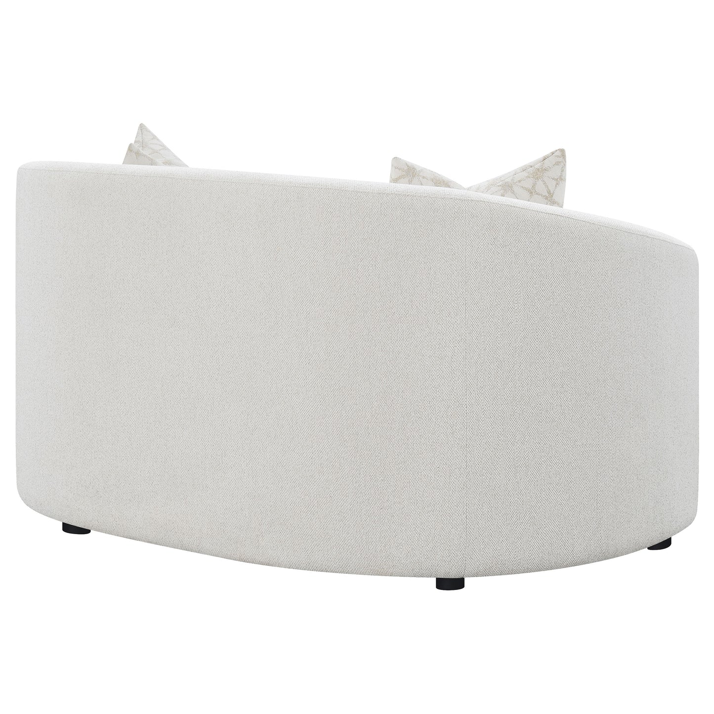 Loveseat Rainn Boucle tapizado con brazos inclinados color Latte