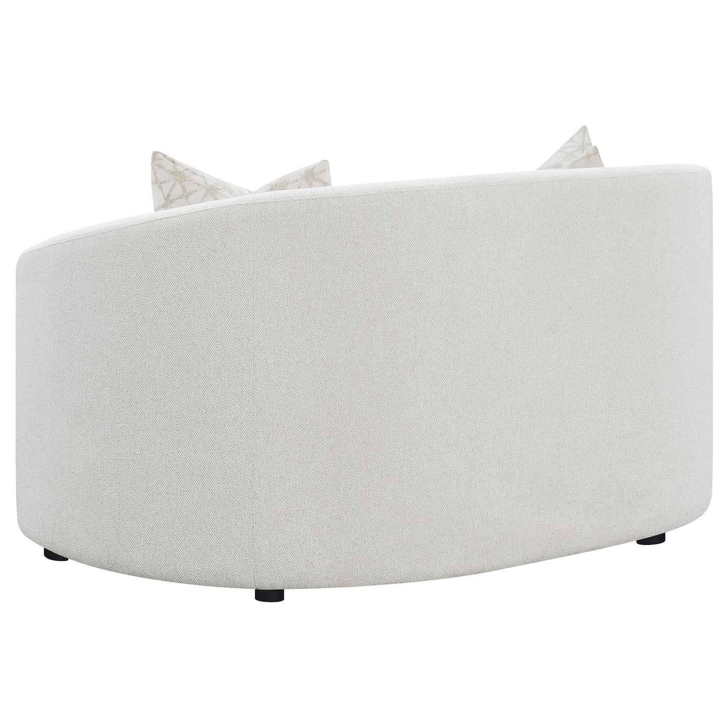 Loveseat Rainn Boucle tapizado con brazos inclinados color Latte
