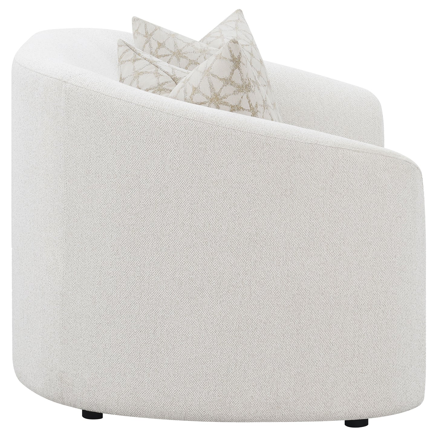 Loveseat Rainn Boucle tapizado con brazos inclinados color Latte