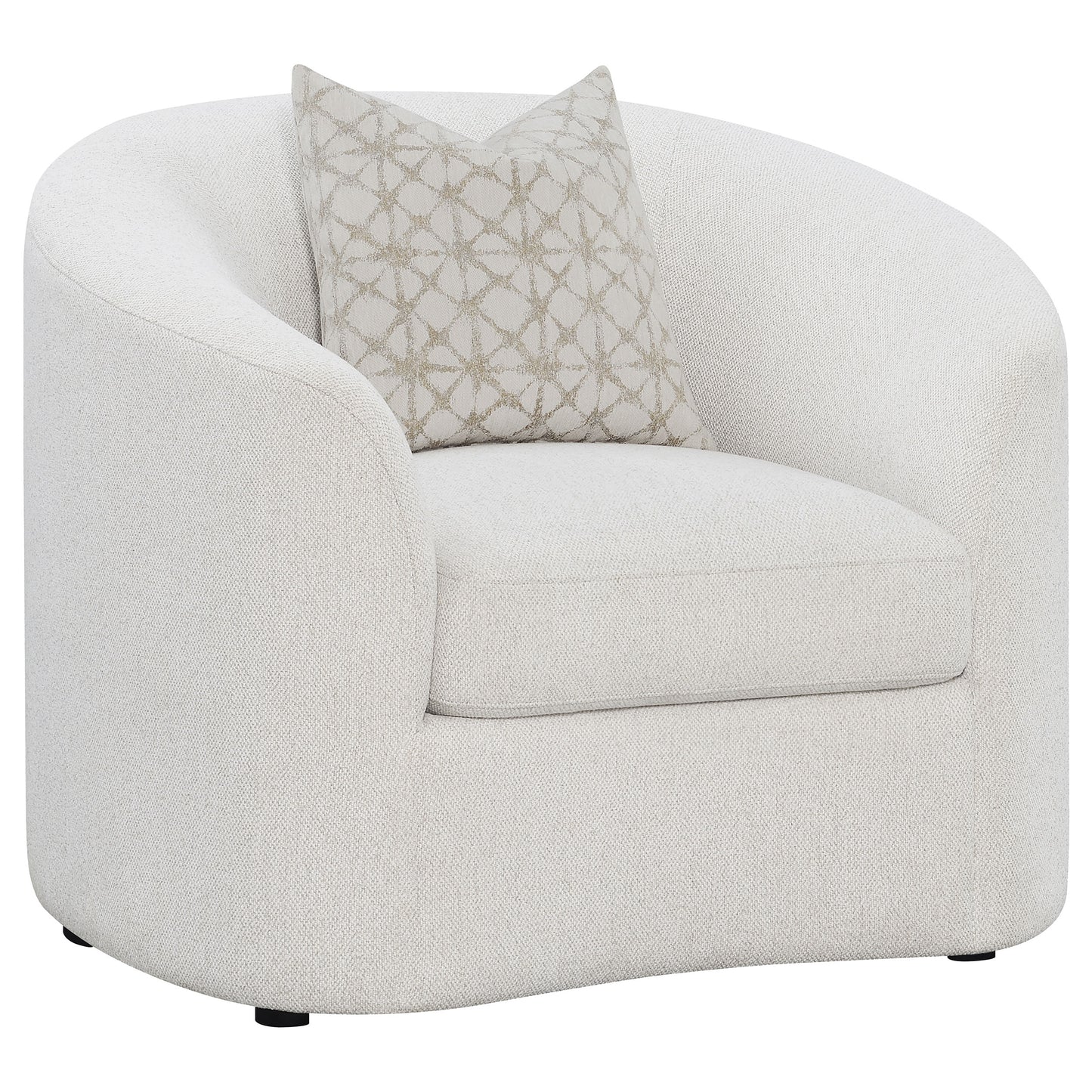 Sillón Rainn Boucle tapizado con brazos inclinados, color Latte