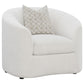 Sillón Rainn Boucle tapizado con brazos inclinados, color Latte